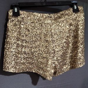Gorgeous gold sequin mini shorts